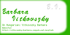 barbara vitkovszky business card